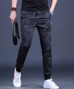 Camouflage Pants Men Casual Baggy Pencil Pants Fashion Summer Gym Sport Black Joggers Trousers