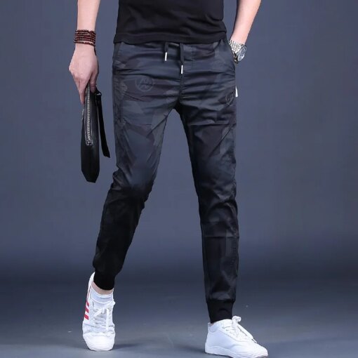 Camouflage Pants Men Casual Baggy Pencil Pants Fashion Summer Gym Sport Black Joggers Trousers