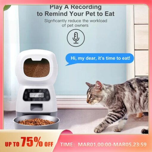 1PC UK Plug/USB Automatic Pet Feeding Intelligent Remote Control Cat And Dog Feeding Machine Timing Quantitative Food Machine