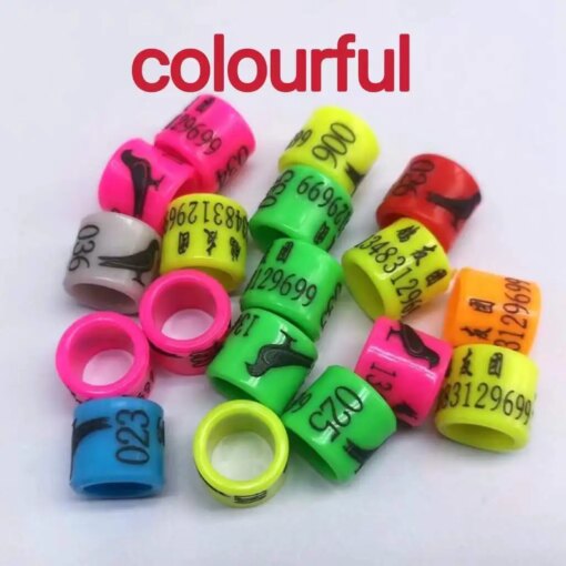 100pcs colour ring  pigeon ring Multi color new plastic all plastic super beautiful customized bird ring