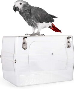 Bird Bath Shower   Bathtub Box  Large Hanging Clear Transparent  Cube   for Parrots  Cage Accessories Bowl