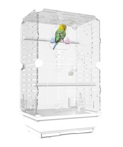 Transparent Birds Cage Foreground Ornamental Bird Cage Standing Bird House Breeding Flying Acrylic Crate Parrot Nest for Home