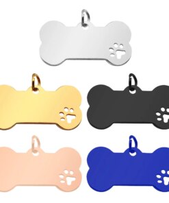 100PCS Stainless Steel Blank Dog Tag Anti-lost Engraved Pet Animal Collar Accessories Personalized Cat Puppy ID Plate Name Tags