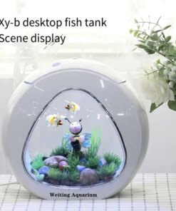 Weiting aquarium small fish tank mini desktop aquarium creative gold fish tank LED lighting comes with filter household fish tan