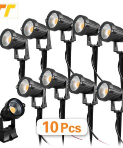 10Pcs LED Garden Lawn Lamp Waterprof AC220V 110V 7W 5W DC12-24V  Outdoor LED Spike Light Path Landscape IP65 Spot Bulbs