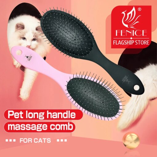 Fenice Professional Massage Comb Pet Dog Hair Brush Air Cushion Combs for Dog Cats Remover Rake comb Shedding Tools for Puppy