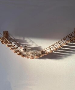 100CM Wall Mounted Cat Bridge Lager Climbing Wooden Sisal Ladder Frame Pet Indoor Furniture Cat Perch for Kitten Sleeping