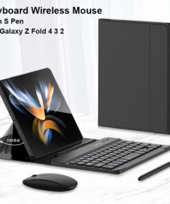With S Pen Wireless Mouse keyboard Case For Samsung Galaxy Z Fold 5 4 3 2 Leather Touch Magnetic keyboard Cover For OnePlus Open
