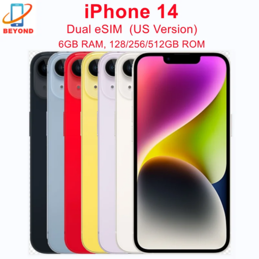 Apple iPhone 14 128/256/512GB ROM 6GB RAM Dual eSIM 6.1" Genuine Super Retina OLED Face ID NFC A15 5G 98% New Mobile Phone
