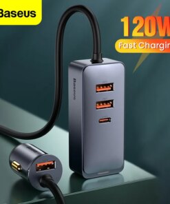 Baseus 120W USB Type C Car Charger Quick Charging for iPhone 12 Pro Xiaomi Samsung Mobile Phone PD QC 3.0 USBC Car Phone Charger