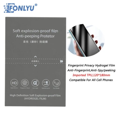 FONLYU Anti Spy Peeping Privacy Glossy Hydrogel Film For Mobile Phone Screen Protector Blade Cutting Machine Plotter Jiutu Devia