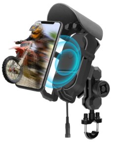 Motorcycle Phone Holder 15W Wireless Charger QC 3.0 Fast Charger Stand Smartphone Anti-theft Shockproof Bike Cellphone Support
