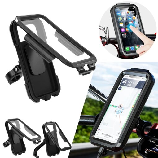 Motorcycle Phone Holder Support Moto Bicycle Waterproof Case Handlebar Stand Case Mount Waterproof Scooter Motorbike Phone Bag