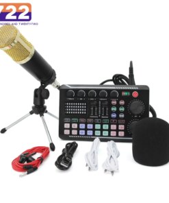 DJ Equipment Microphone Sound Card Console Studio Sound Card Kit Cable Phone Mixing Computer Live Voice Mixer F998 Sound Card