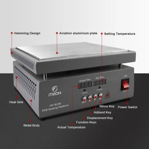 Heating Equipment HP-B250 Multipurpose Preheating Platform 220V 250x250mm 1200W Heating Plate For Pcb Phone Repairs Etc Heating