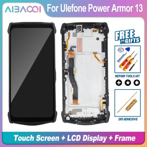 AiBaoQi Brand New 6.81 Inch Touch Screen + LCD Display + Frame Assembly Replacement For Ulefone Power Armor 13 Android 11 Phone