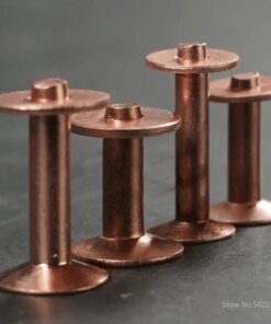 100Sets Copper Rivets and Burrs Washers Leather Copper Rivet Fastener for Collars Leather DIY Craft Supplies