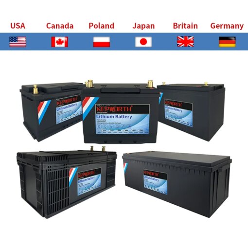 12V 24V 100Ah 120Ah 200Ah LiFePO4 Lithium Iron Phosphate Battery With BMS  For Golf Cart EV RV Solar Energy Trolling Motor