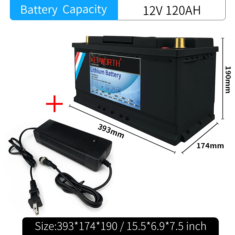12V 120Ah 393mm