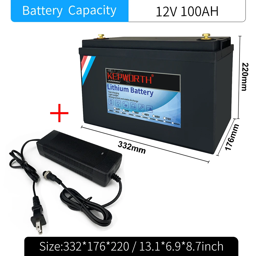 12V 100Ah 332mm