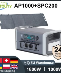 1800W 1024WH Portable Power Station 200W Solar Panel Camping LiFePO4 Battery 110/220V Generator Energy Storage System Emergency