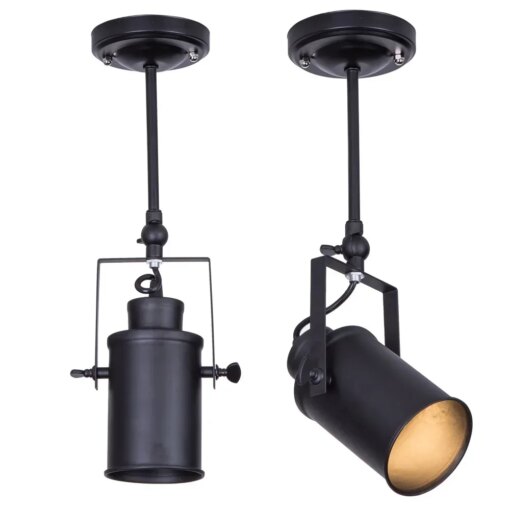 Black Iron Ceiling Light Retro Industrial Loft Nordic Hang Lamp for Home Decor Dinning Cafe Bar Shop Background Lighting Fixture