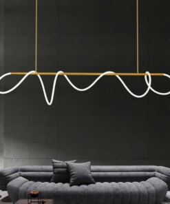 Modern Hose Led Chandelier Long Gold Black Dimmable for Dining Living Room Center Table Kitchen Pendant Lamp Home Decor Lighting