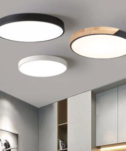 LED Ceiling Light for Living room Bedroom LED Ceiling Lamp foyer light Black white Led lighting Round wood Fixture Surface Mount