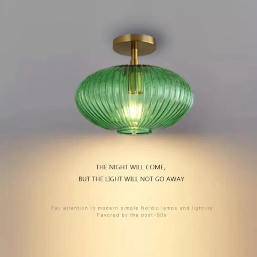 Nordic LED Glass Ceiling lights Minimalist bathroom Balcony Bedroom Entrance Light fixture Indoor lighting Glass Ceiling Lamp