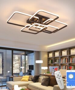 FANPINFANDO Rectangle Acrylic Aluminum Modern Led Ceiling Lights For Living Room Bedroom White/Black Led Ceiling Lamp Fixtures