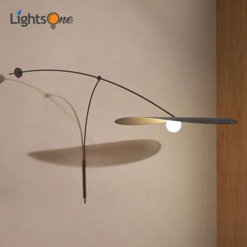 Long arm fishing bedroom wall light retro study background wall light designer industrial wind rocker wall lamp