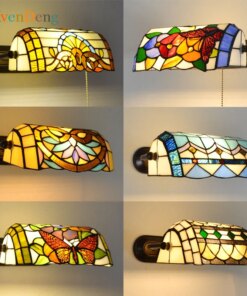 Mediterranean Tiffany Wall Lamp Vintage Stained Glass Wall Sconce Living Room Bedroom Wall Lights for Home Decor Mirror Light