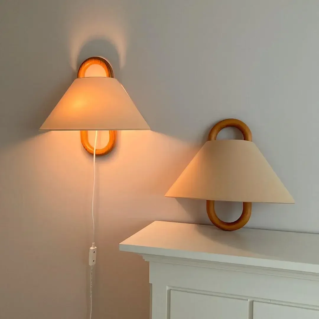 Original Beech Solid Wood Wall Lamp Retro Wabi-sabi Wind Porch Bedroom Bedside Lamp Atmosphere Living Room Net Red Homestay