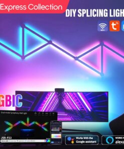 AliExpress Collection WIFI LED Smart Wall Lamp RGBIC Light Bar DIY Atmosphere Night Light APP Music Rhythm TV Backlight Bedroom