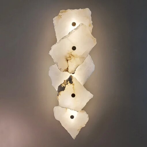 LED Natural Marble Wall Lamp iron Luxury Novelty Lighting Sconce For Bedroom Living Dining Room Decor Modern Art Design