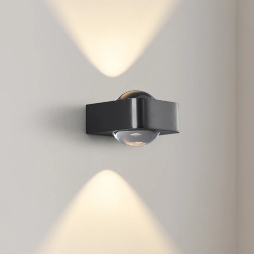 Square Copper Bedroom Wall Lamp Modern High-end Luxury LED Light Living Room Double Head Atmosphere Spotlights Decoration Sconce