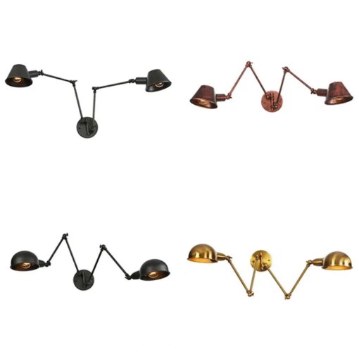 Double Swing Arm wall Lights Bedside novelty indoor lamp modern Wall Sconce bedroom wall lamps Reading Light E27 lighting decor