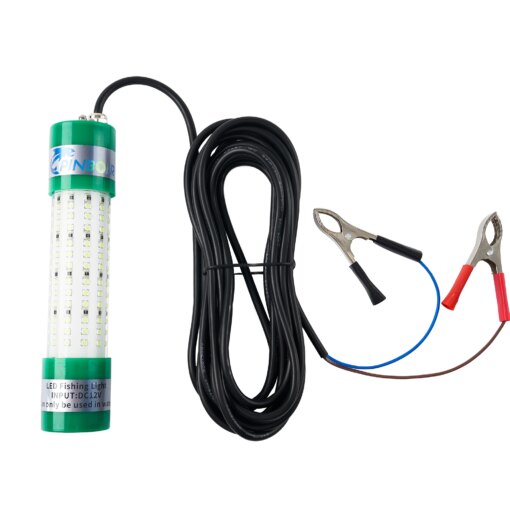 Pinboer Submersible Fishing Light 100W  DC12V 10000LM Green White Underwater High Power LED Lure Bait and Finder Lamp Attractant