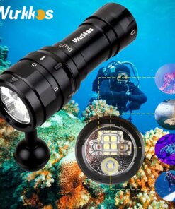 Wurkkos DL07 Dive Flashlight Mulit Color LED White Red Light Rechargeable Rotary Switch Waterproof Powerful 26650 Flood and Spot