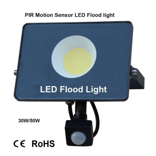 30W 50W 100W PIR Motion Sensor LED Waterproof Floodlight AC220V Outdoor Spotlight