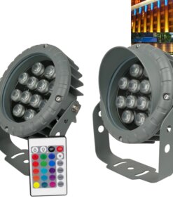 new 12W With memory LED RGB Flood Light Lamp AC110V240V Roman column lighting Led Spotlight with Remote Control Floodlight