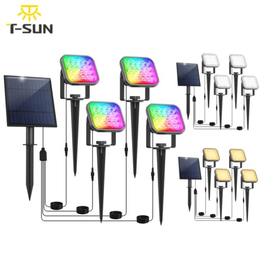 3000K/6000K/RGB Solar LED Light Outdoor IP65 Solar Lamp Garden Decoration 4in1/2in1 Outdoor Super Bright Landscape Spotlight