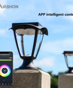 Smart APP Control Solar LED Light Outdoor Pillar Lights Column Head Lamps Decorative Home Gate Column Wall Villa Courtyard Lamp