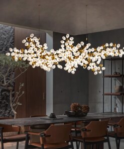 Postmodern Luxury White glass Chandelier Living Room Decoration LED Lighting Long grape string Hanging Light