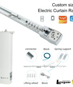 Tuya Wifi Zigbee Electric AI Curtain Support Alexa Google Alice Voice Control Smart Home System Motor Rail Custom Track Size Set