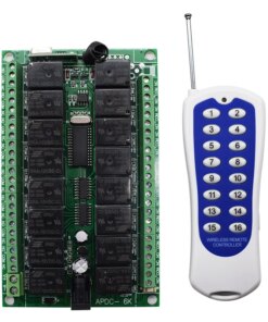 DC 12V 24V 16 Channels 16CH RF Wireless Remote Control Switch Remote Control System Receiver Transmitter 16CH Relay 433 MHz