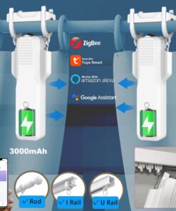 5th Tuya Zigbee Curtain Robot Battery Universal Smart Curtains Motor Window Opener Driver Rod I U Rail Easy Install Work Alexa