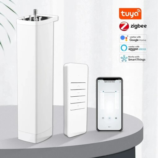 Tuya Zigbee Smart Electric Automatic Curtain Motor Control System Smart Life Compatable with Alexa Google home Assistant