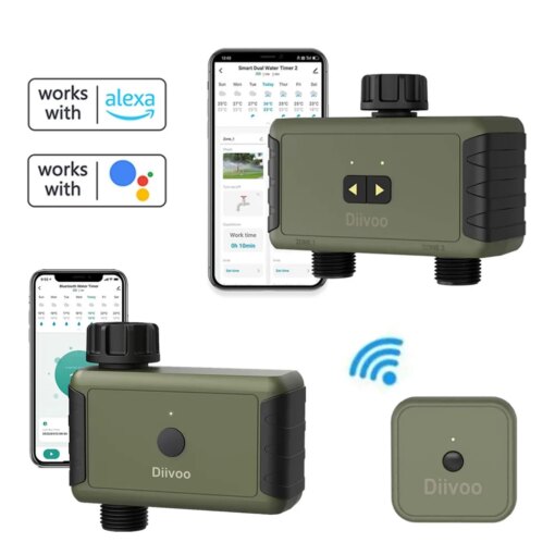 Diivoo WiFi Water Timer 1/2/3 Zone Smart Irrigation Water Valve Sprinkler Irrigation Controller Garden Automatic Watering System