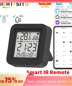 Tuya Smart Universal IR Remote With Temperature Humidity Sensor for Air Conditioner TV AC Works with Alexa Google Home Yandex